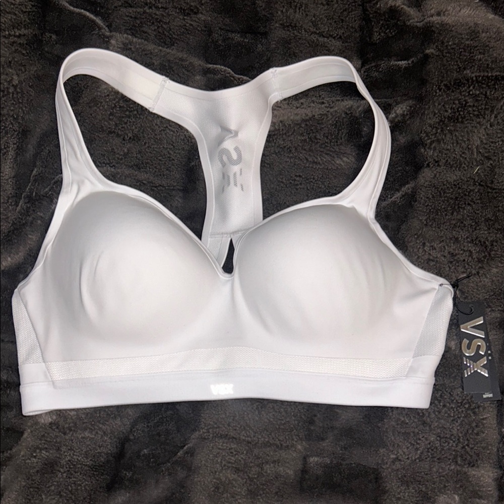 VSX White Racerback Sports Bra with Molded Cups